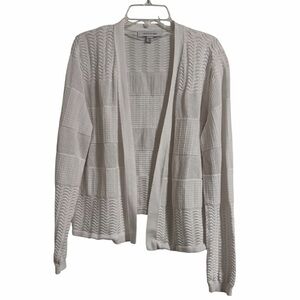 Madison Grey White Open Front Cardigan - XL